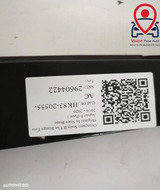 Ornament Stalp B Usa Stanga Fata Original In Stare Buna Jaguar  F-Pace - 7