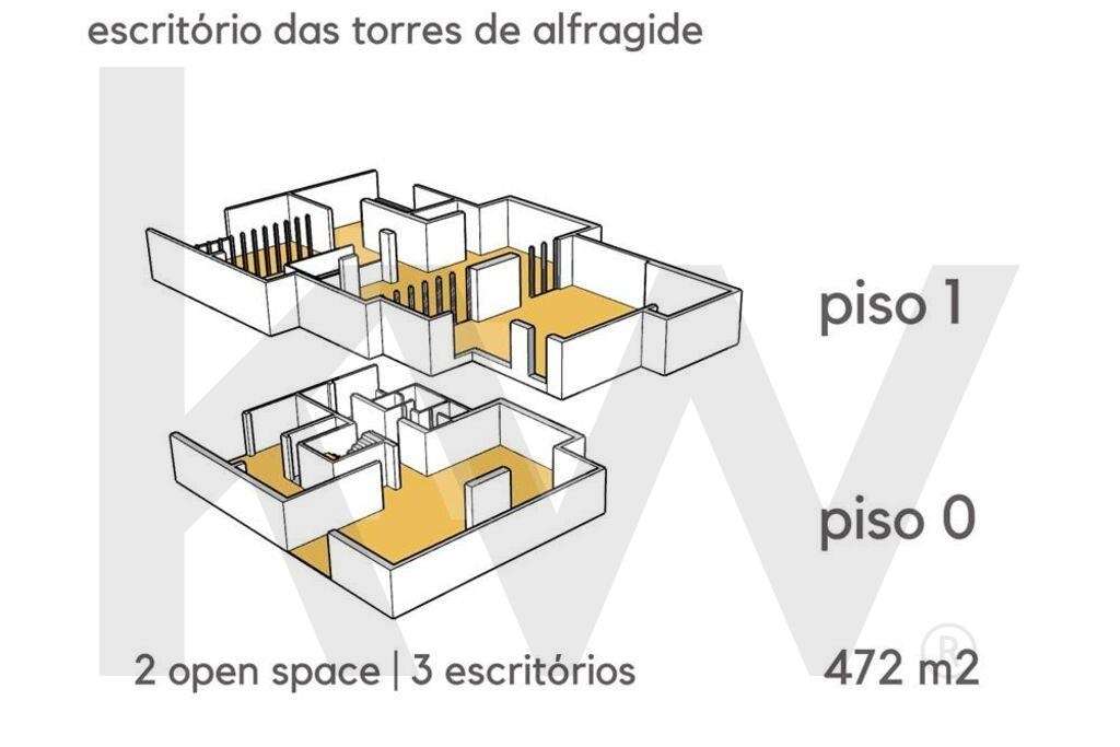 Escritório das Torres de Alfragide| 475m2 | 3 open space | 3 escritóri - Grande imagem: 2/19