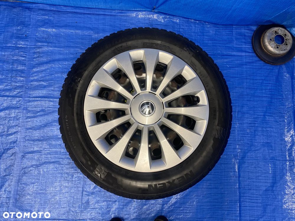 KOŁA 15 KOŁO FELGA STALOWE 6J x 15" 5X100; 57,1mm ET38 KOMPLET ; KOŁPAKI SKODA OE ; OPONY WIELOSEZONOWE NEXEN; SKODA RAPID FABIA OCTAVIA SKALA ; VW ; SEAT ; AUDI ITP. - 10