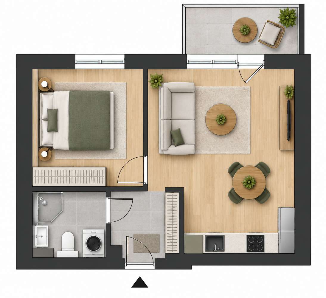 Mieszkanie 2-pokoje Metro Chrzanow Nowe | 2-rooms Chrzanow Subway New