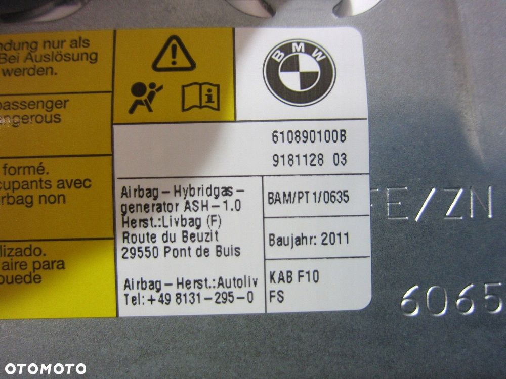 BMW F13 F06 F12 PODUSZKA USA KOLANOWA AIRBAG KIEROWCY 9181128 72129181128 - 7