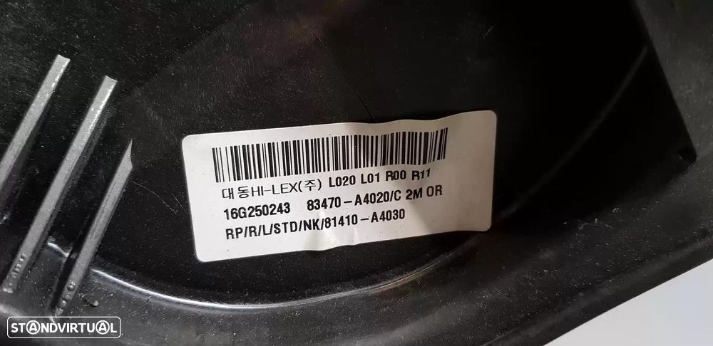 ELEVADOR DE VIDRO TRASEIRO ESQUERDO KIA CARENS IV 2017 -83450A4000 - 3