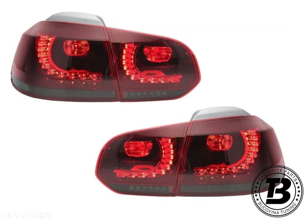 Stopuri Full LED compatibile cu VW Golf 6 VI R20 Smoke Design - 5
