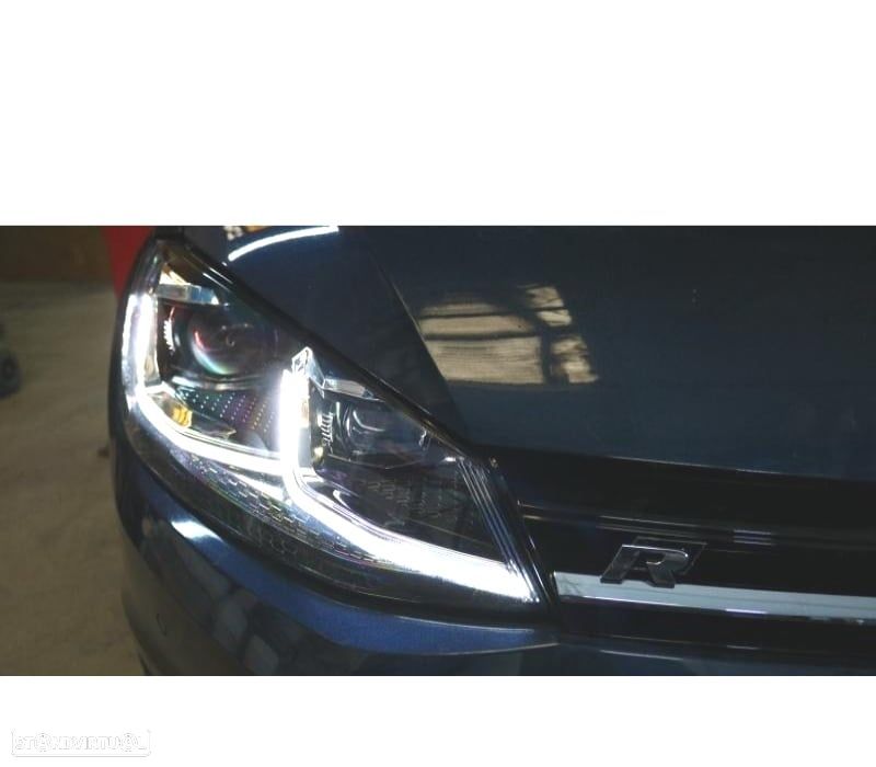 FAROIS VOLKSWAGEN VW GOLF 7 12-17 DRL DINAMICOS PRETO LOOK 7.5 R LINE - 5