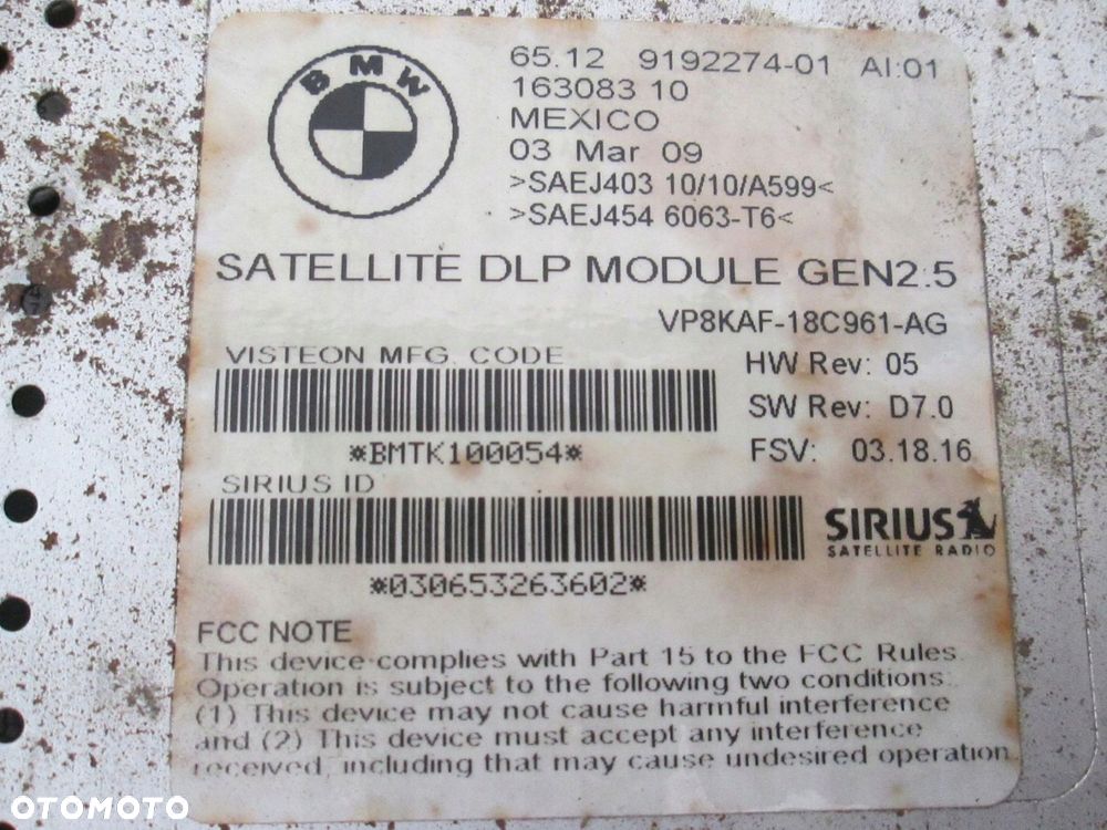 BMW E60 E90 TUNER RADIOWY RADIO SATELITARNE USA - 4