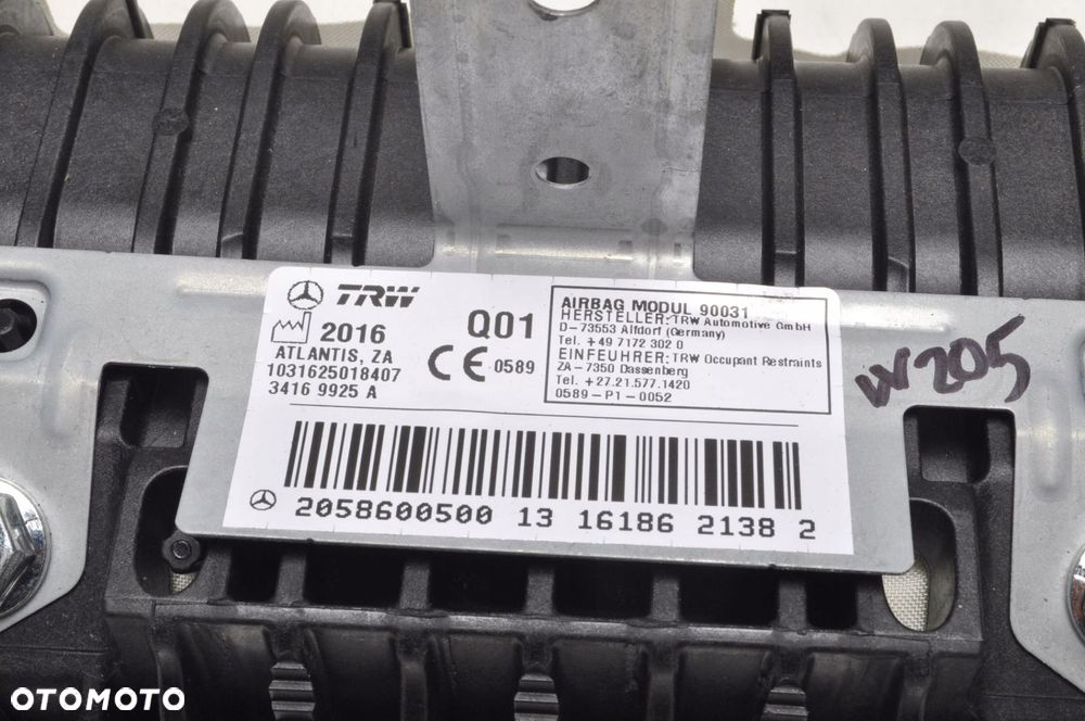 MERCEDES W205 PODUSZKA AIRBAG PASAŻERA 2058600500 - 4