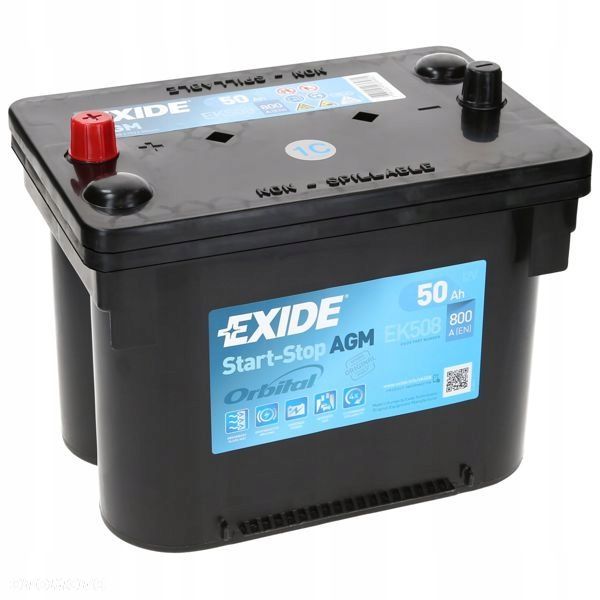 Akumulator Exide EK508 12V 50Ah 800A AGM StartStop - 17,5 kg - 1