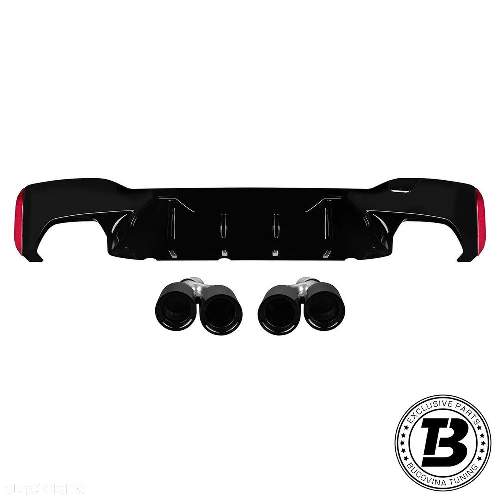 Difuzor Bara Spate cu Ornamente compatibil cu BMW Seria 5 G30 G31 M5 Design - 1