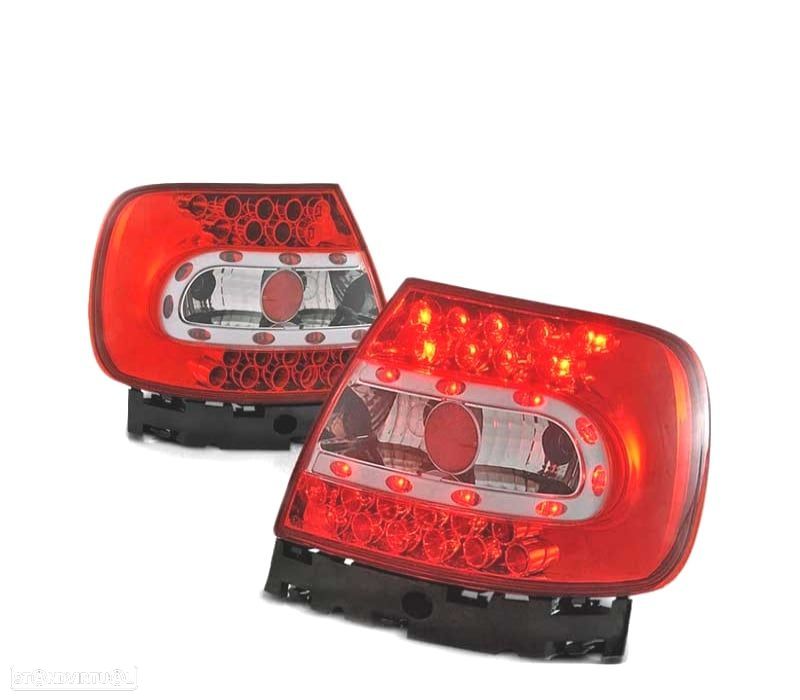 FAROLINS TRASEIROS LED AUDI A4 B5 94-00 BRANCO VERMELHO - 2