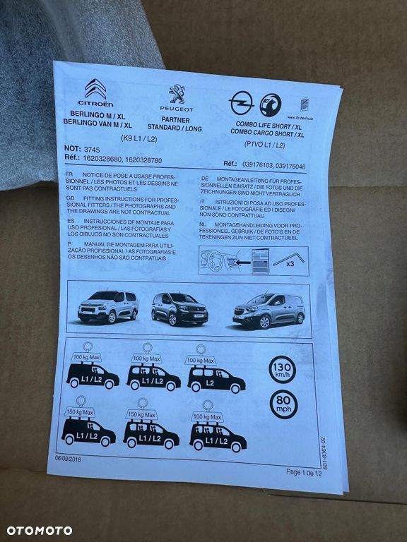 Relingi dachowe bagażnika OPEL COMBO E 39176046 NOWE ORYGINAŁ - 5