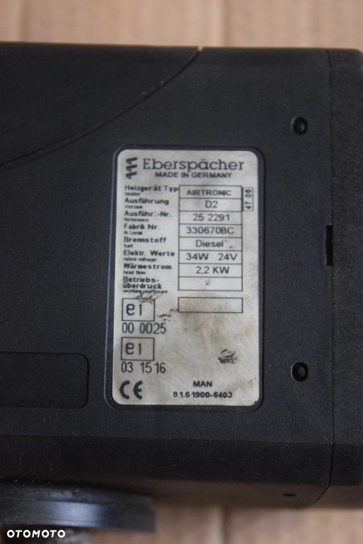 MAN TGA TGX WEBASTO D2 36W OGRZEWANIE POSTOJOWE - 2