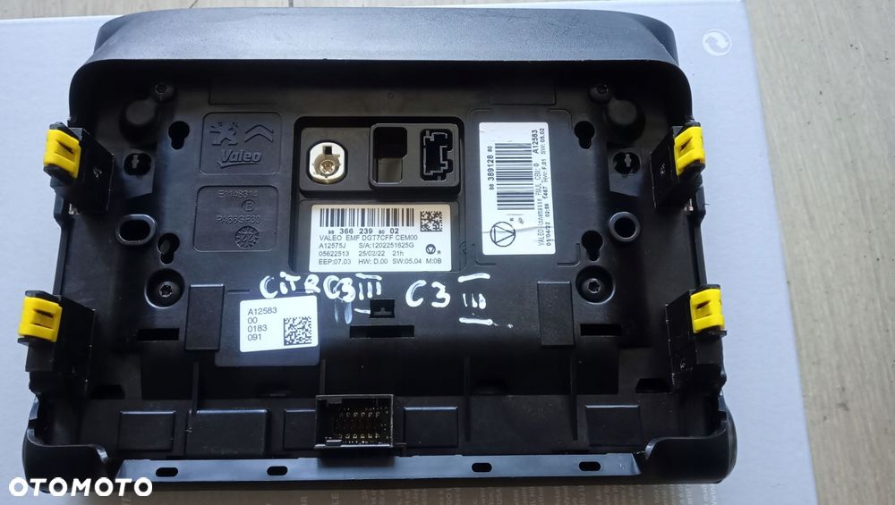 wyświetlacz ekran radia citroen c3 iii 9836623980 - 2