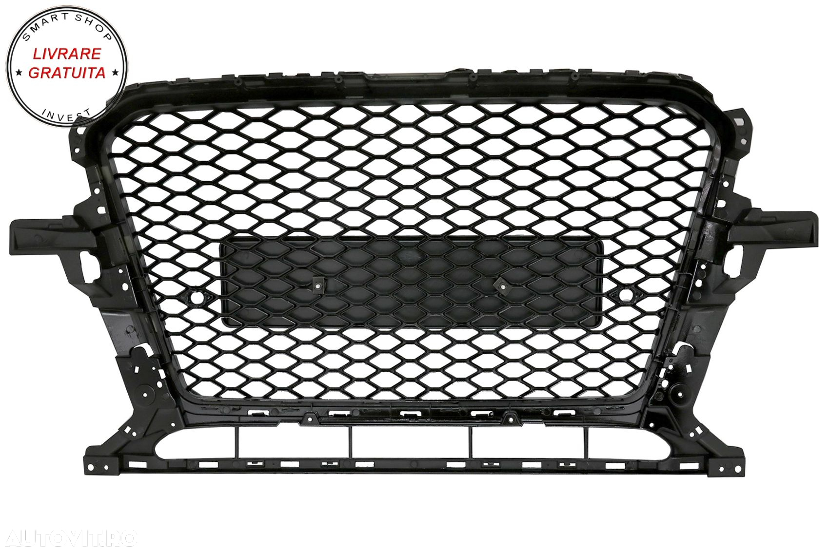 Grila Bara Fata Audi Q5 8R Facelift (2012-2015) Negru Lucios- livrare gratuita - 4