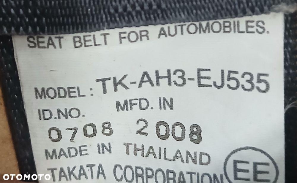 Honda Jazz III 3 pas bezpieczeństwa przedni przód prawy lewy 5D - 3