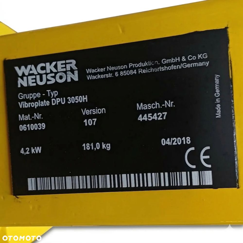 Zagęszczarka Rewersyjna WACKER NEUSON DPU 3050H Używana - 8