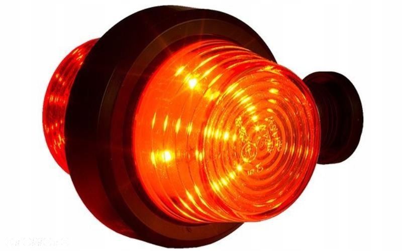 LAMPA OBRYSOWA LED OLD SCHOOL KRÓTKA POMARAŃCZOWO - CZERWONA 12/24V - 3