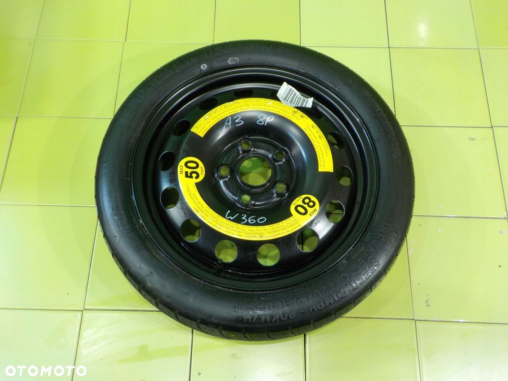 AUDI A3 8P GOLF V kolo dojazdowe 125/70/16 5X112 - 1