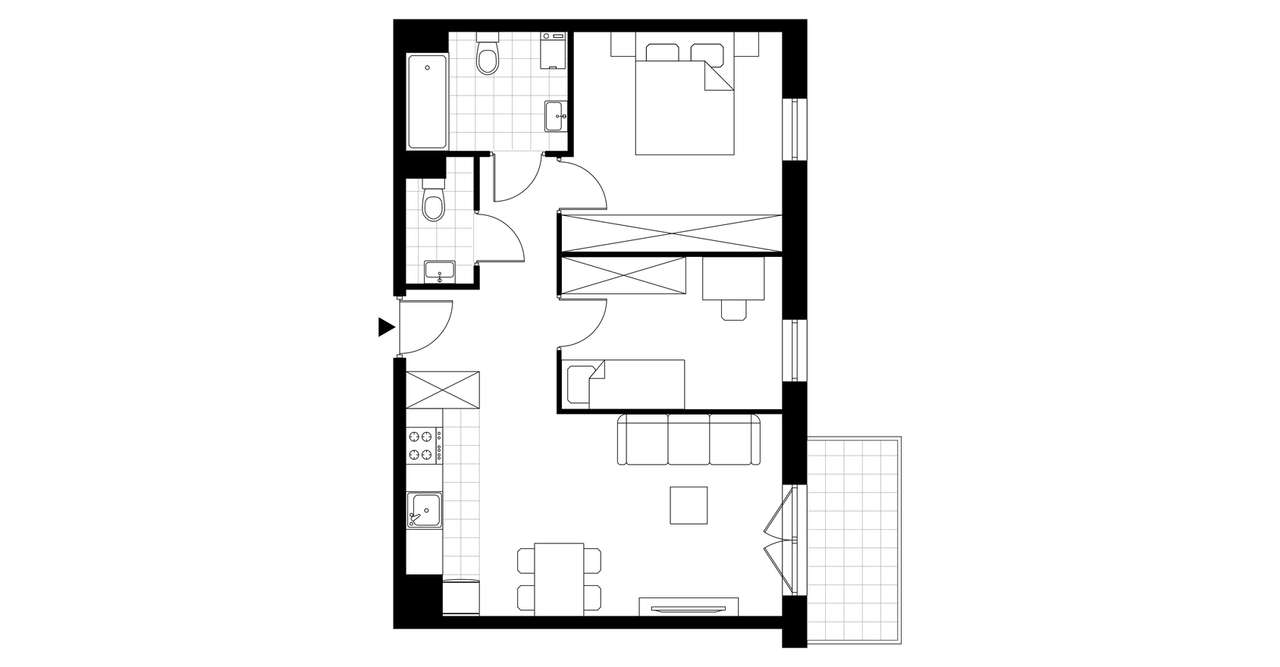 3-pokojowe mieszkanie 56m2 + balkon - Pełny obrazek: 4/6