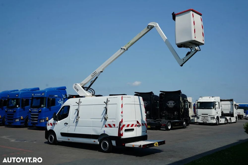 Renault MASTER / Platformă de lucru aeriană / Platformă de lucru metalică / Coș de ridicare FRANCE ELAVATEUR 121 Ft - 12 M / CAPACITATE MAXIMĂ DE RIDICARE 120 KG / EURO 6 - 5