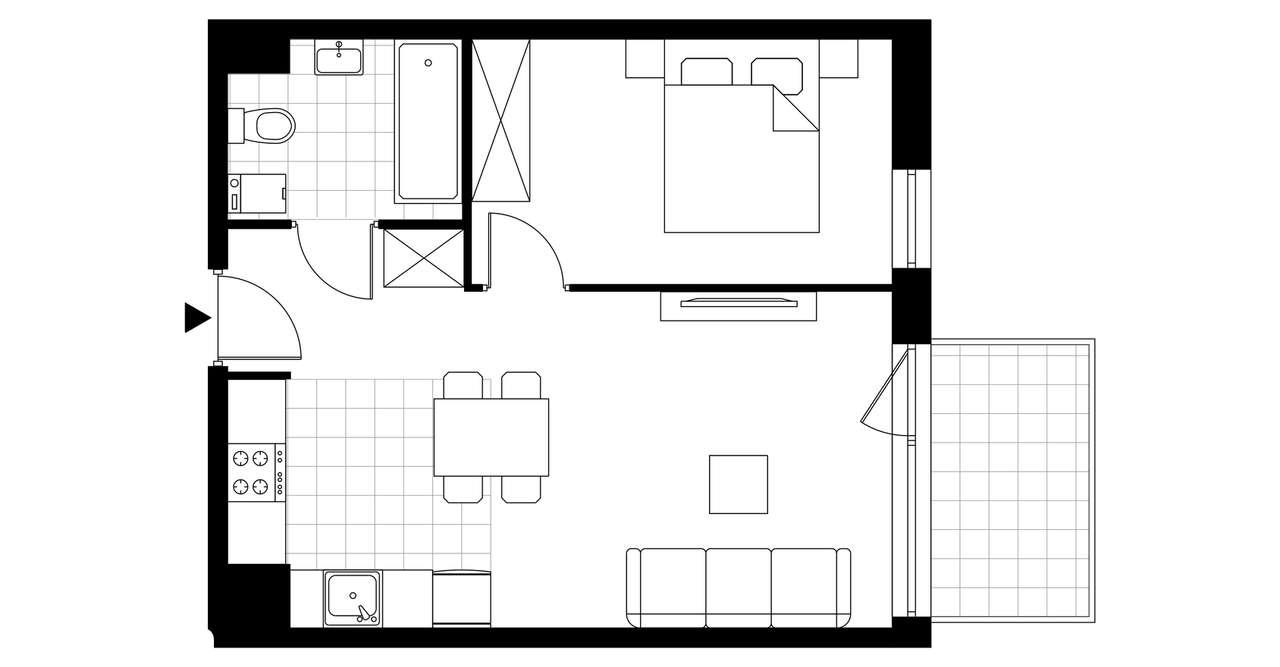 2-pokojowe mieszkanie 39m2 + balkon Bezpośrednio - Pełny obrazek: 3/9