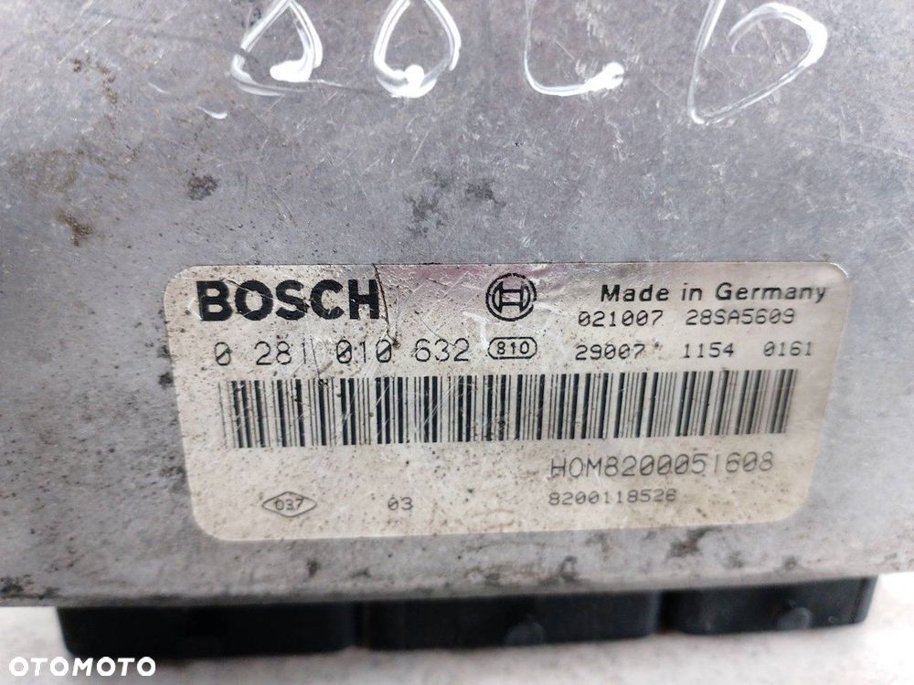 STEROWNIK RENAULT TRAFIC II 8200118526 HOM8200051608 0281010632  BOSCH 1.9 - 2