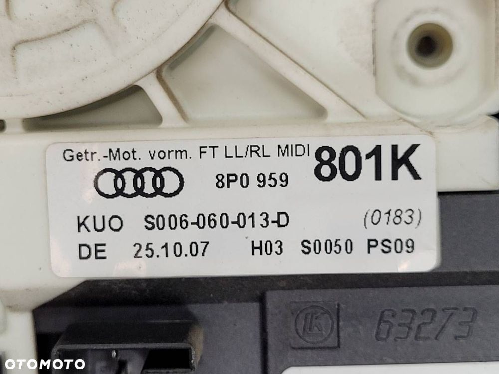 PODNOŚNIK SZYBY PRZÓD LEWY AUDI A3 8P 2008 3 DRZWI 3D EUROPA - 9