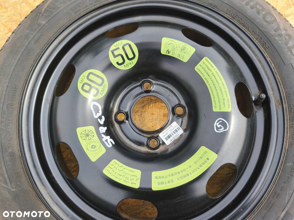 KOŁO DOJAZDOWE ZAPASOWE CITREON C3 III 208 II 15 CALI 4X108 - 2