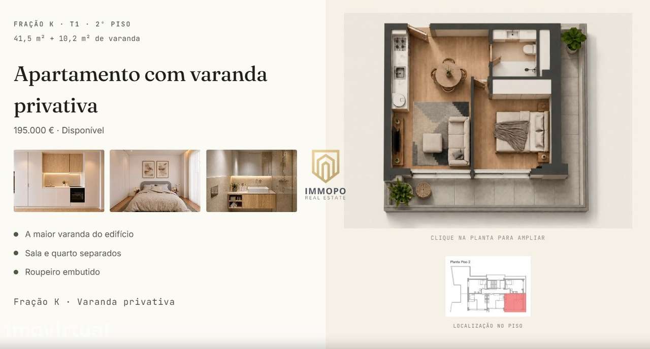 Apartamento T1 Venda em Perafita, Lavra e Santa Cruz do Bispo,Matosinh - Grande imagem: 2/2
