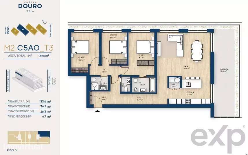 Apartamento T3 | Canidelo, V.N.Gaia - Grande imagem: 2/39