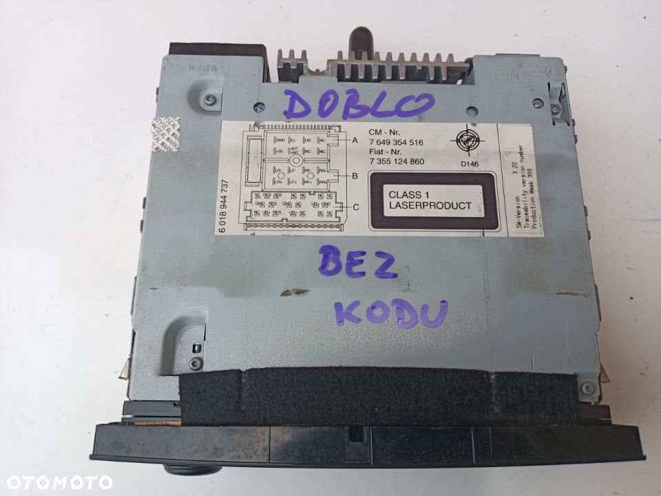 RADIO FIAT DOBLO OPEL COMBO 10- 7355124860 - 2