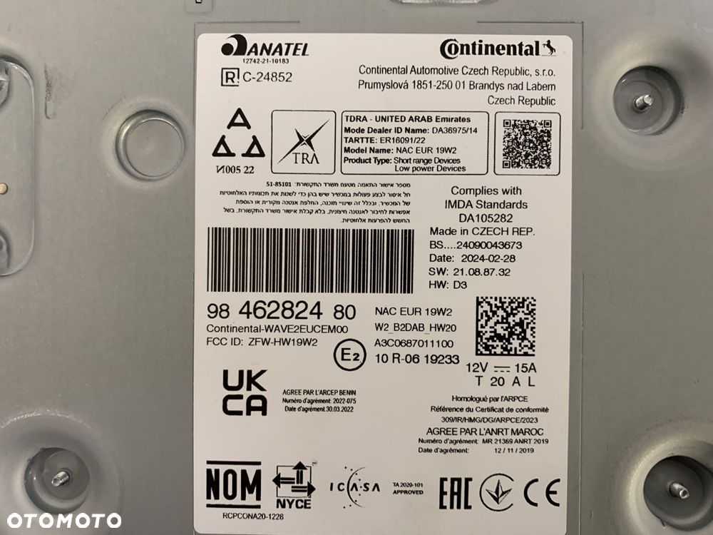 NOWE ORYGINALNE RADIO PANEL MODUŁ NAWIGACJA OPEL CROSSLAND X CITROEN C3 III 20-23 9846282480 - 3