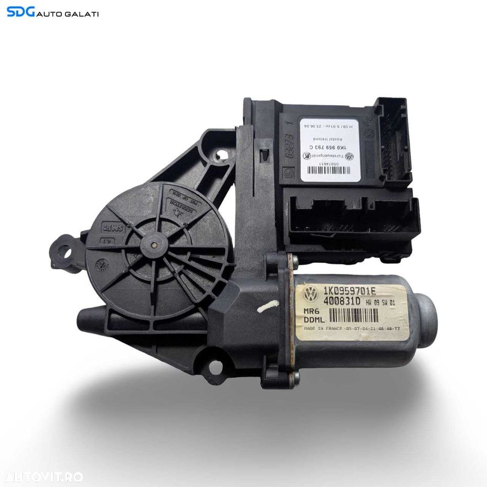 Motoras Macara Electrica pentru Geam Sticla Usa Portiera Stanga Fata Volkswagen Golf 5 2004 - 2008 Cod 1K0959701E 1K0959793C [L9928] - 1