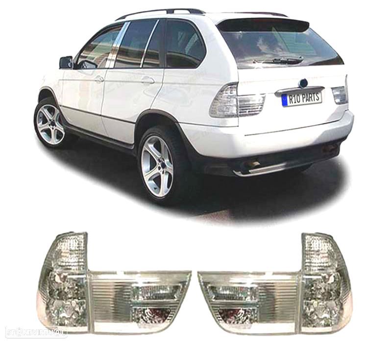 FAROLINS PARA BMW X5 E53 99-03 PRATA CROMADO - 1