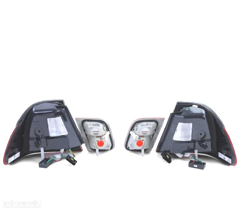 FAROLINS TRASEIROS LED BMW E46 98-01 VERMELHO CROMADO - 2