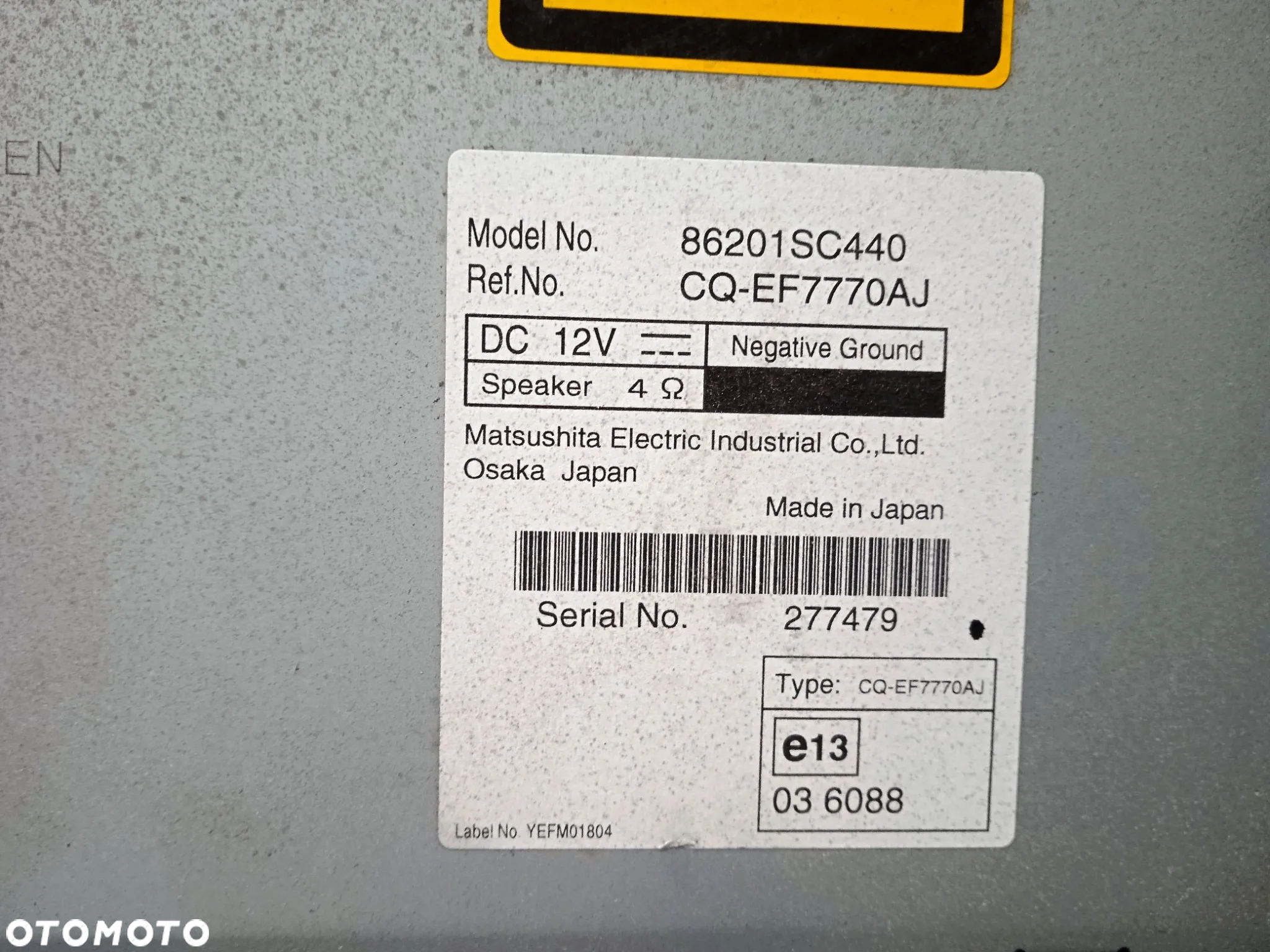 Radio Subaru Forester III 86201sc440 cq-ef7770aj - 3
