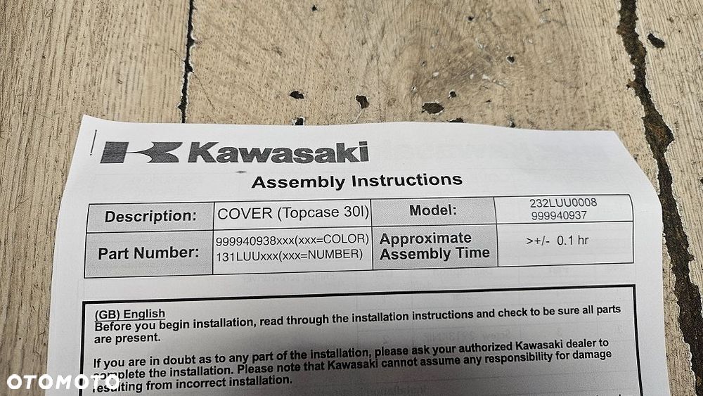 Nakładka na kufer centralny 30L Kawasaki Ninja 650  99994093854X - 10