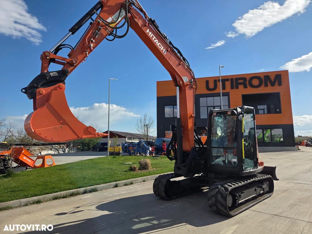 Hitachi ZX85, 2022, 3.177h, LAMA NIVELARE, senile CAUCIUC NOI, CUPLA RAPIDA HIDRAULICA+3 cupe noi, adanc sapare 5m, latimie 2,2m, inst picon pe brate, inst rotire pe brate, Aer condi, Antifurt, Computer in lb romana, leasing 4 ani-PROMOTIE 62.900 EUR+Tva - 16