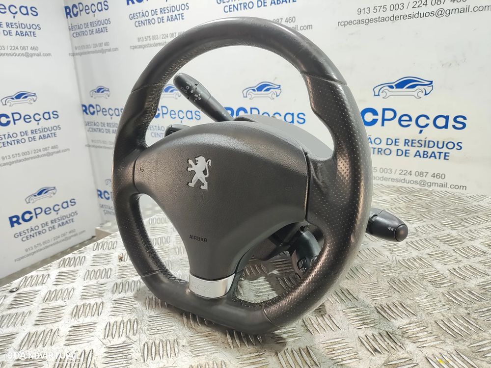Volante completo Flat Bottom em pele perfurada Original Peugeot RCZ - 4