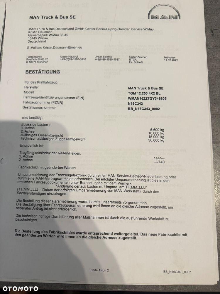 MAN TGM 15.250 - 21