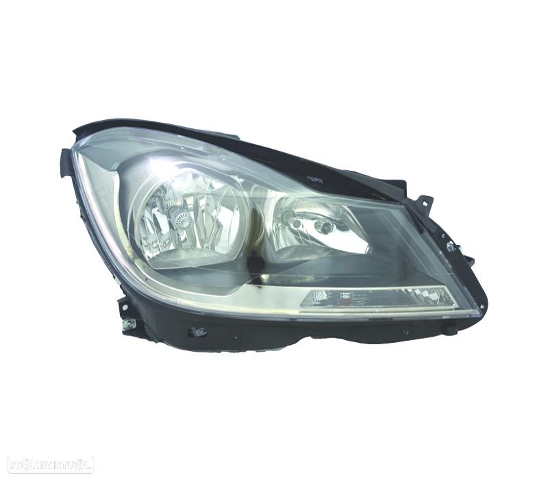 FAROL DIR PARA MERCEDES CLASSE C W204 10-14 FUNDO PRETO - 1