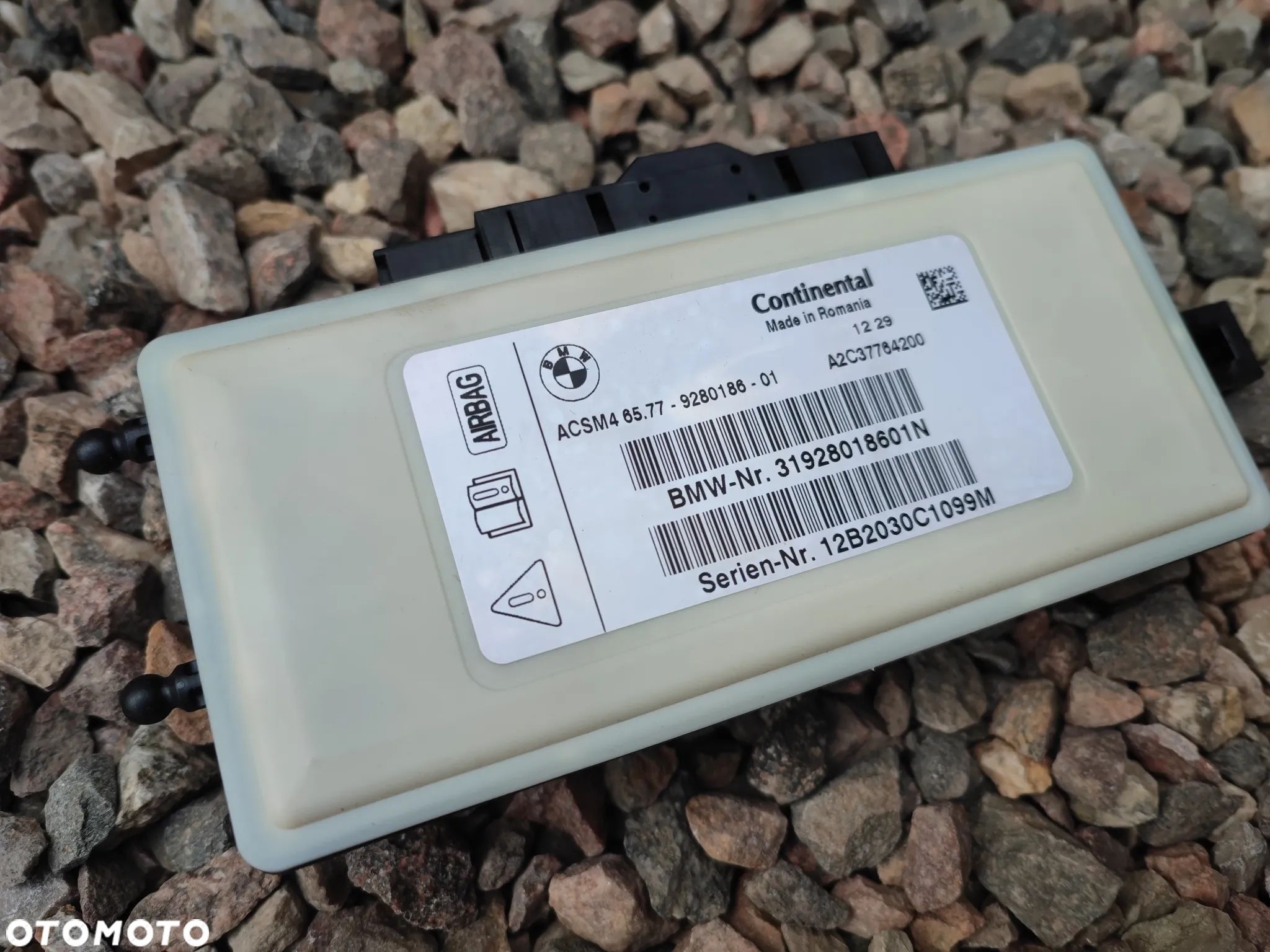 BMW ORYGINALNY STEROWNIK PODUSZEK POWIETRZNYCH / MODUŁ AIRBAG POD SYSTEM AKTYWNA OCHRONA PIESZYCH O NR. 65 77 9 280 186 /  65 77 9 461 916 OEM SPRAWNY W 100% - 1