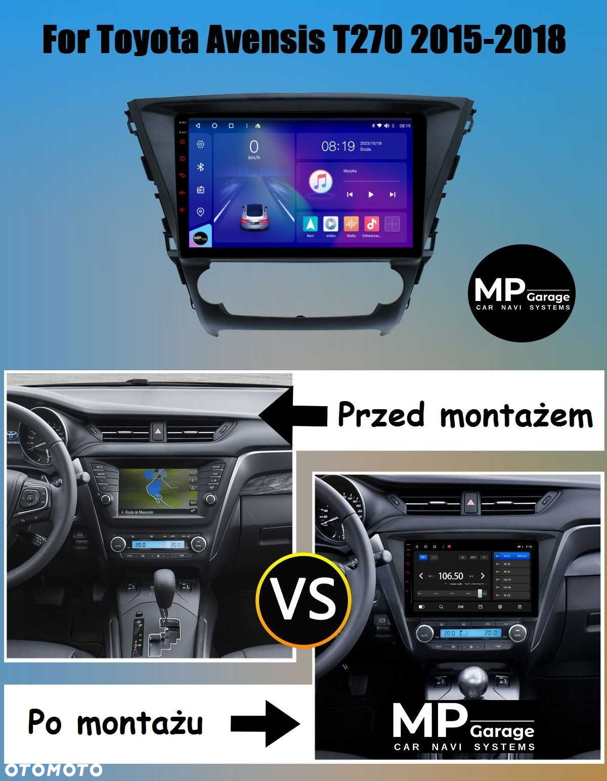 TOYOTA AVENSIS T27 FL Radio Android_11 CarPlay AndroidAuto Qled 4G - 2