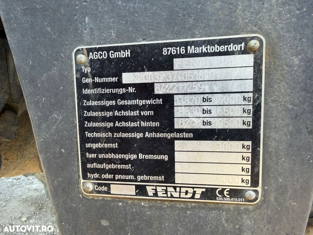 Fendt 828 Vario ProfiPlus Tractor Agricol - 9