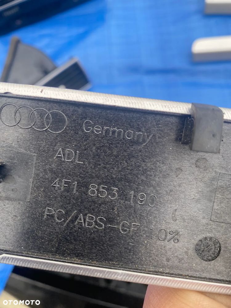 AUDI A6 C6 KRATKI NAWIEWU, LISTWY DEKORY KOMPLET 4F1820901D 4F1820951  4F0819203C  4F1820902D  4F1853190 - 12