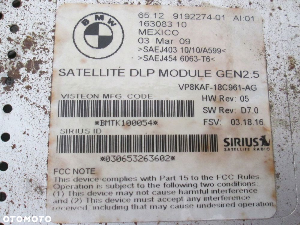 BMW E60 E90 TUNER RADIOWY RADIO SATELITARNE USA - 2