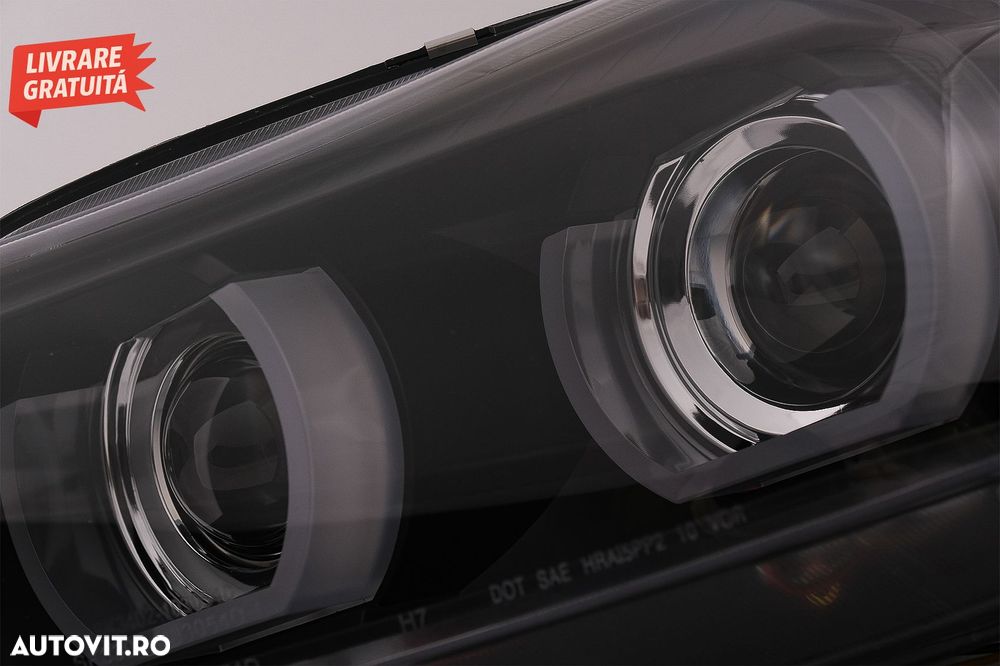 Faruri Xenon 3D Angel Eyes LED DRL BMW Seria 3 E90 E91 (2008-2011) Negru- livrare gratuita - 16