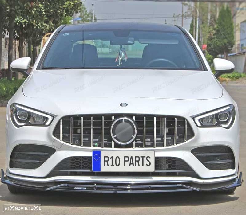 SPOILER LIP FRONTAL MERCEDES CLA W117 AMG 14-18 LOOK BRABUS PRETO BRILHANTE - 3