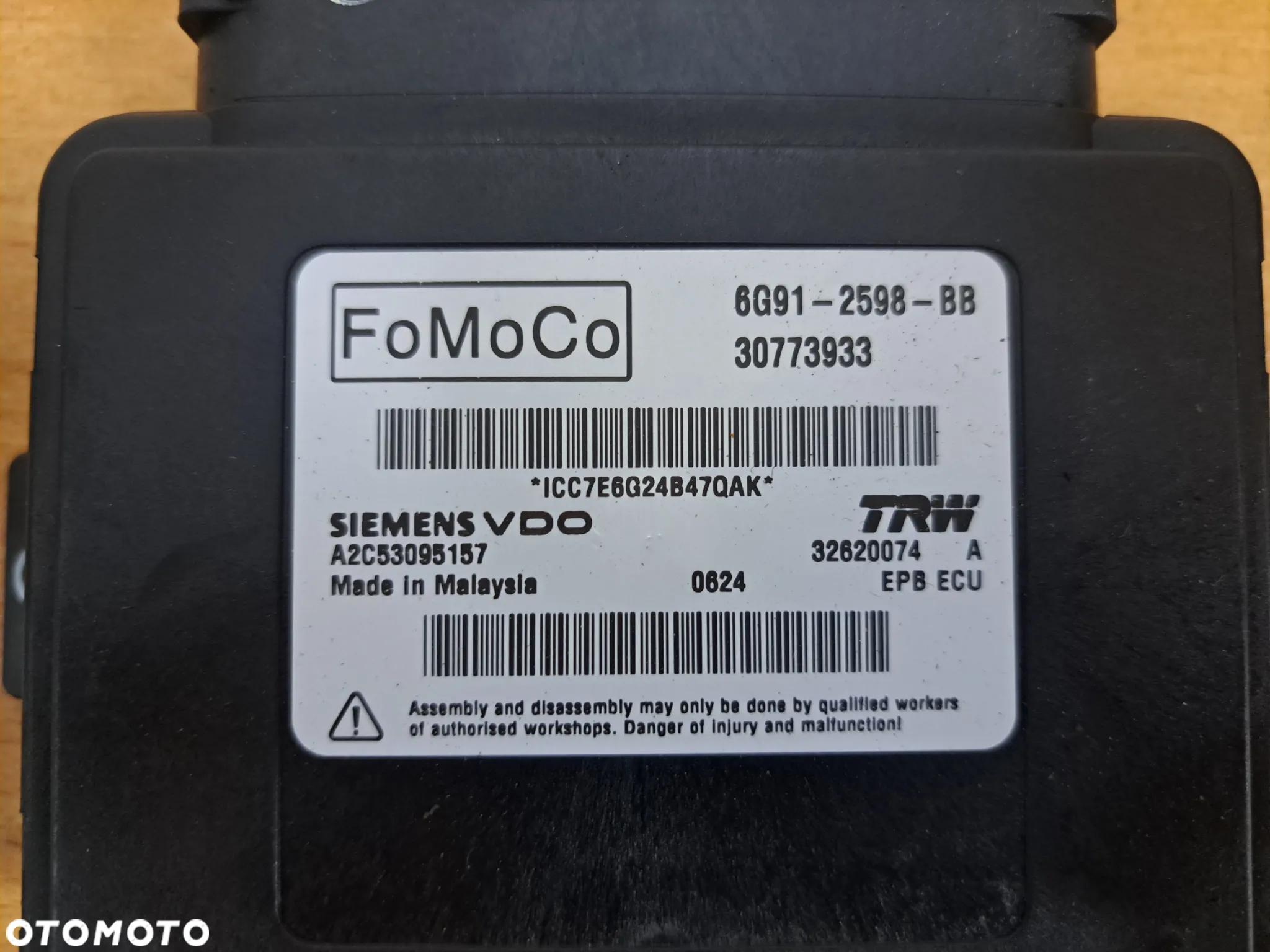 VOLVO XC70 II V70III S80II MODUŁ HAMULCA RĘCZNEGO 30773933 - 3