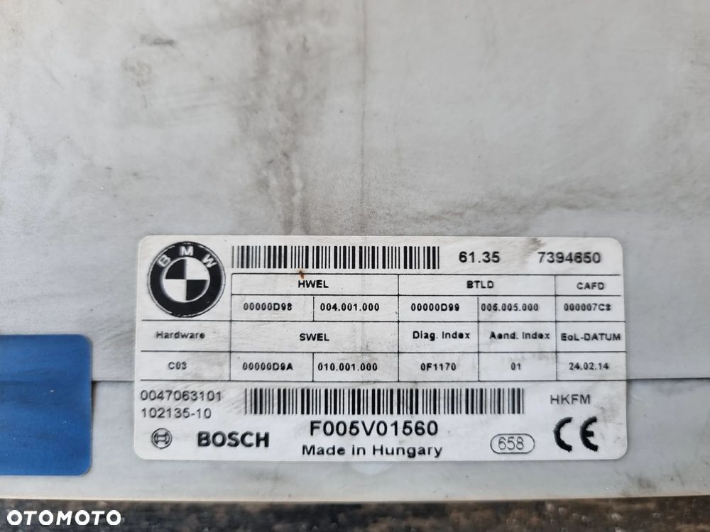 MODUŁ KLAPY TYŁ 7394650 BMW F10 2.0D 2014r - 2