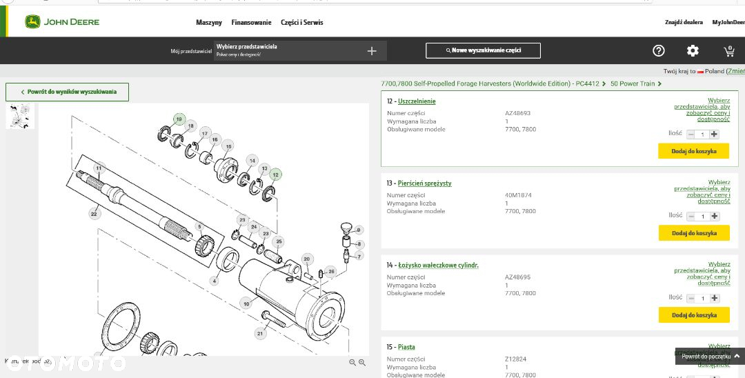 Uszczelniacz John Deere AZ48693 - 2